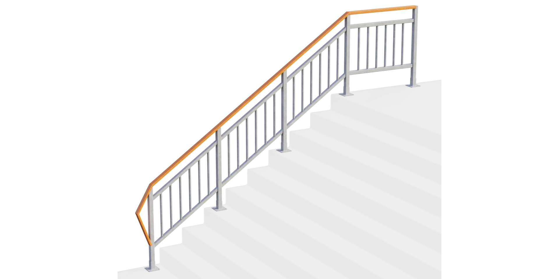 ограждение наклонное рамное композитное стеклопластиковое с отдельным поручнем