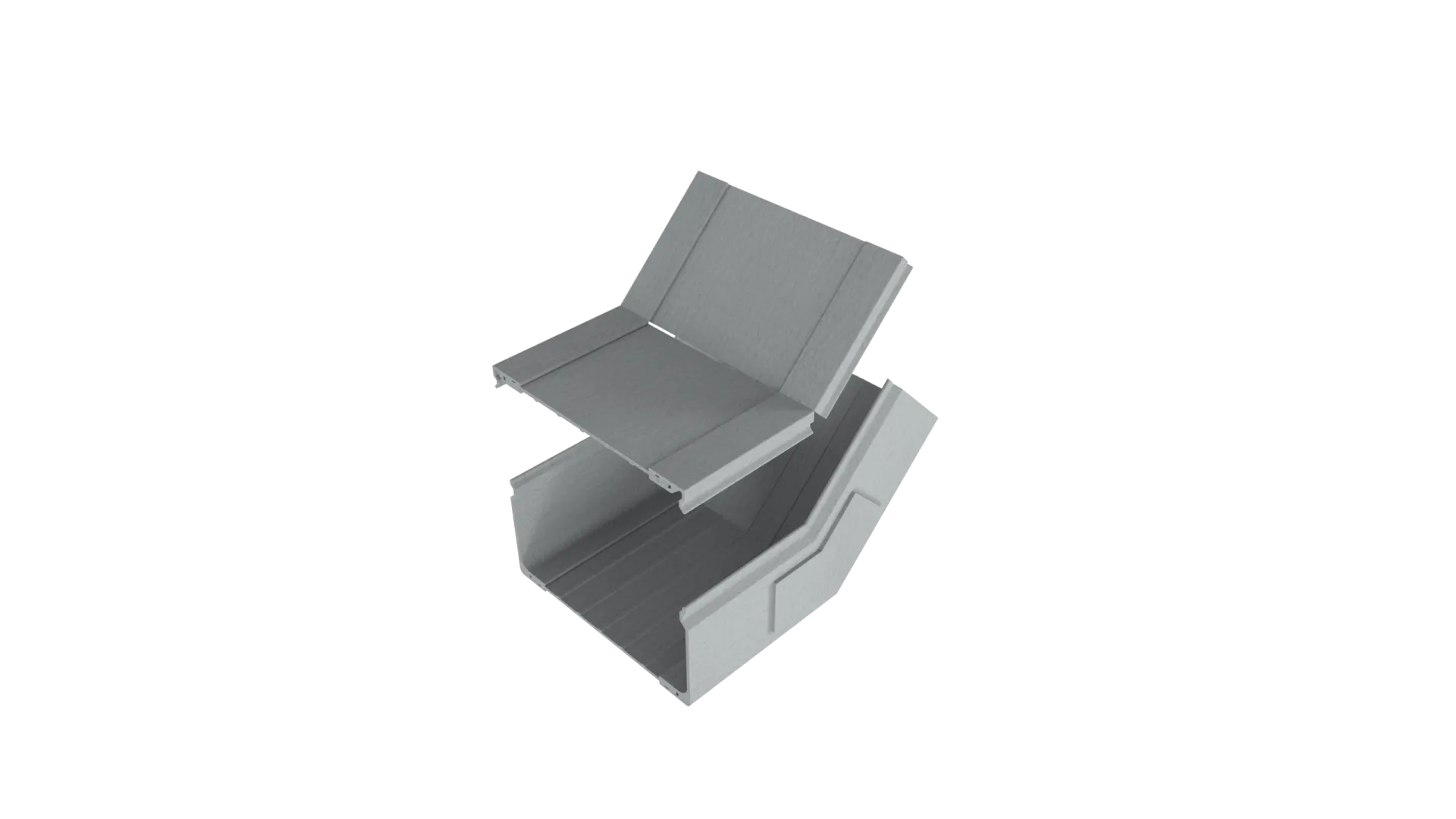 соединитель поворот 45 градусов внутренний с крышкой для композитных кабельных лотков