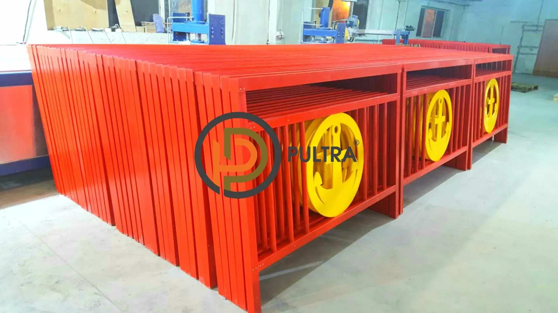 прямое рамное ограждение из композитных материалов PULTRA