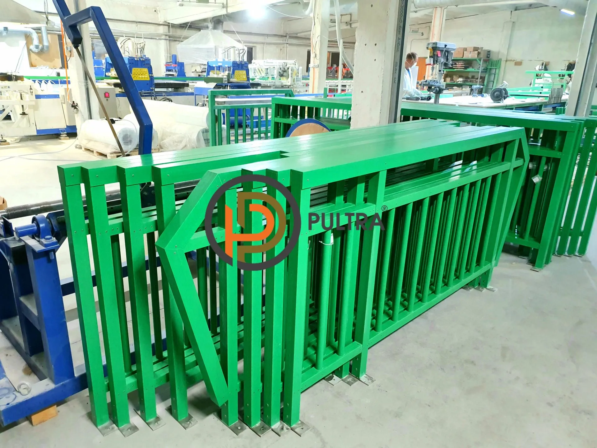 прямолинейное рамное ограждение из композитных материалов PULTRA