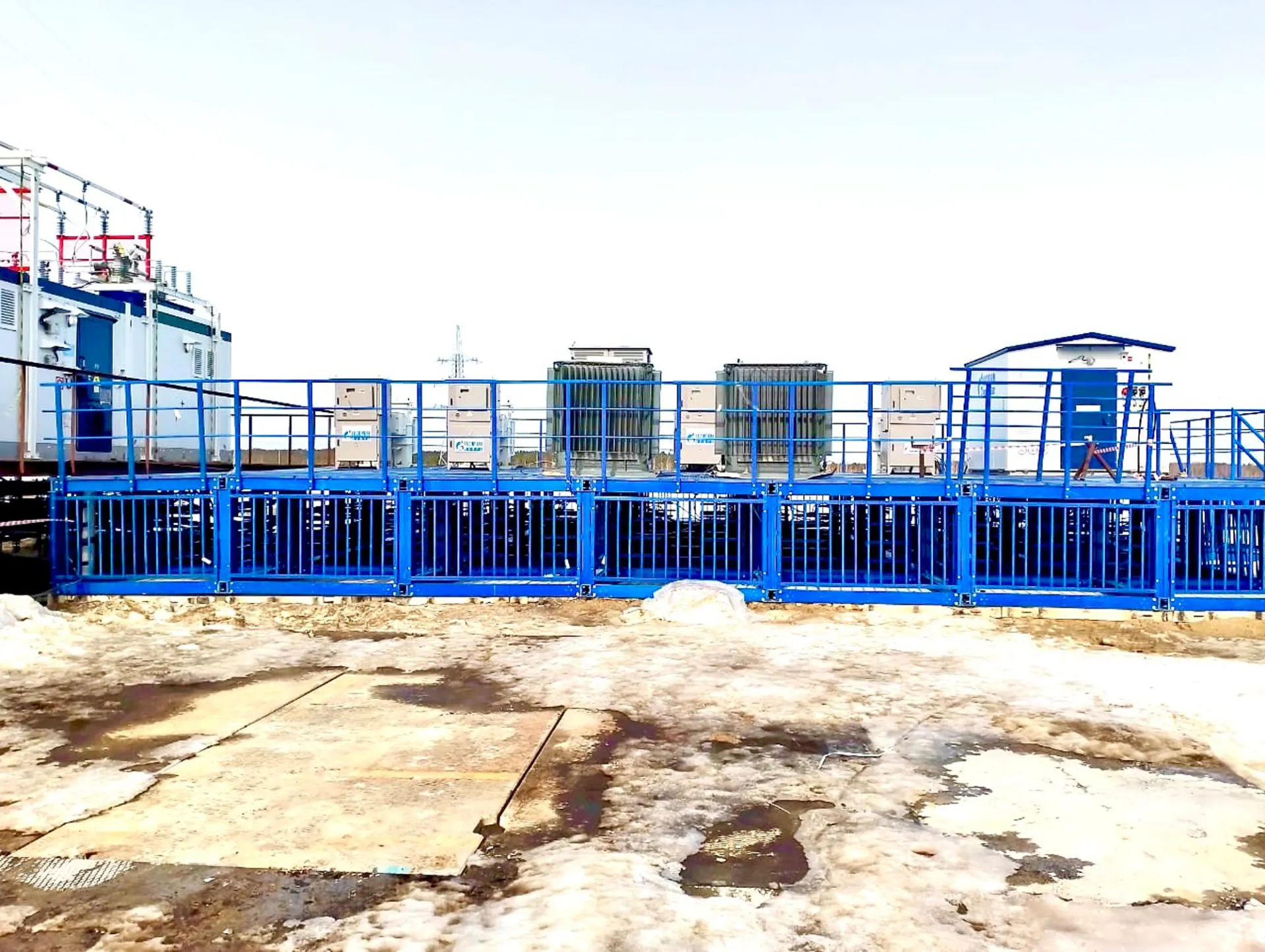 модульная площадка из композитных материалов стеклопластиковая для размещения оборудования PULTRA