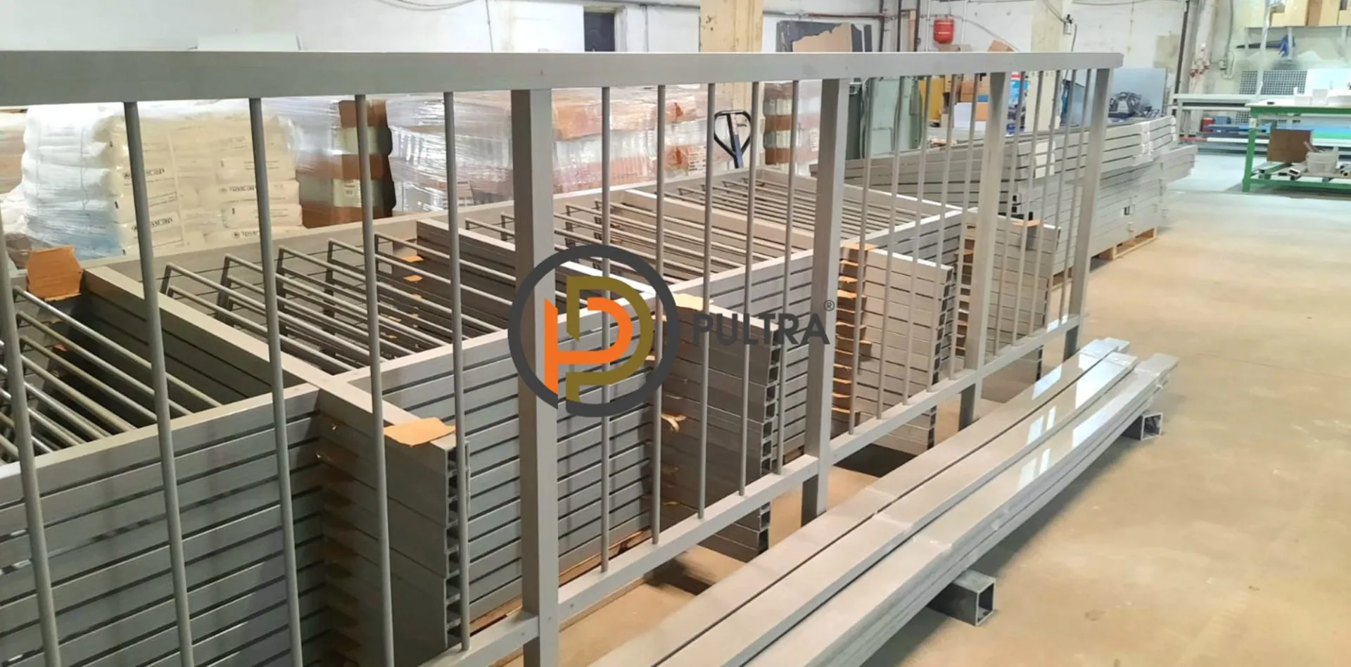 прямые ограждения рамные из композитных материалов PULTRA