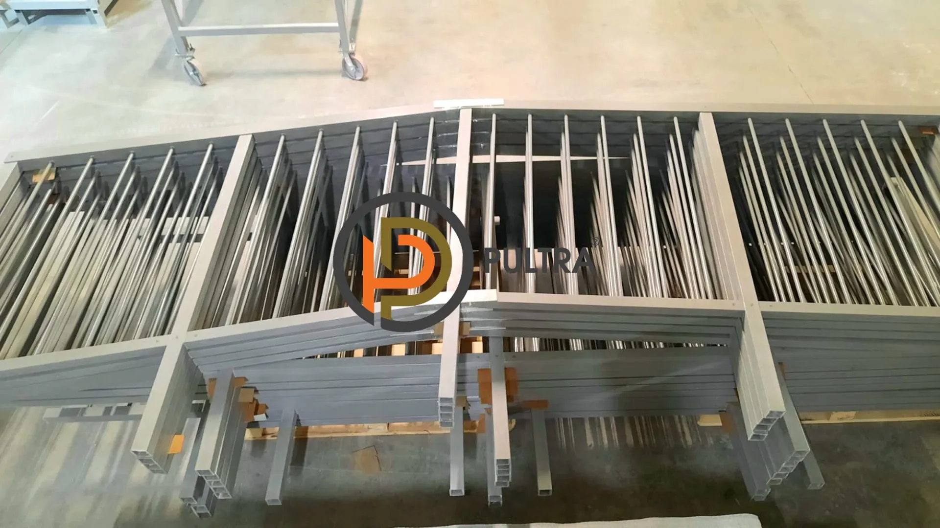 прямые ограждения рамные из композитных материалов PULTRA