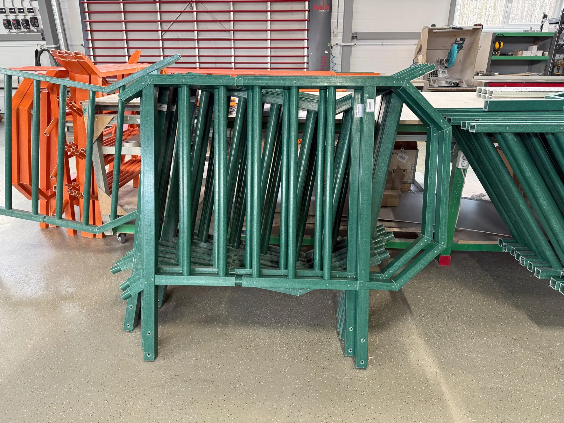 прямые ограждения рамные из композитных материалов PULTRA