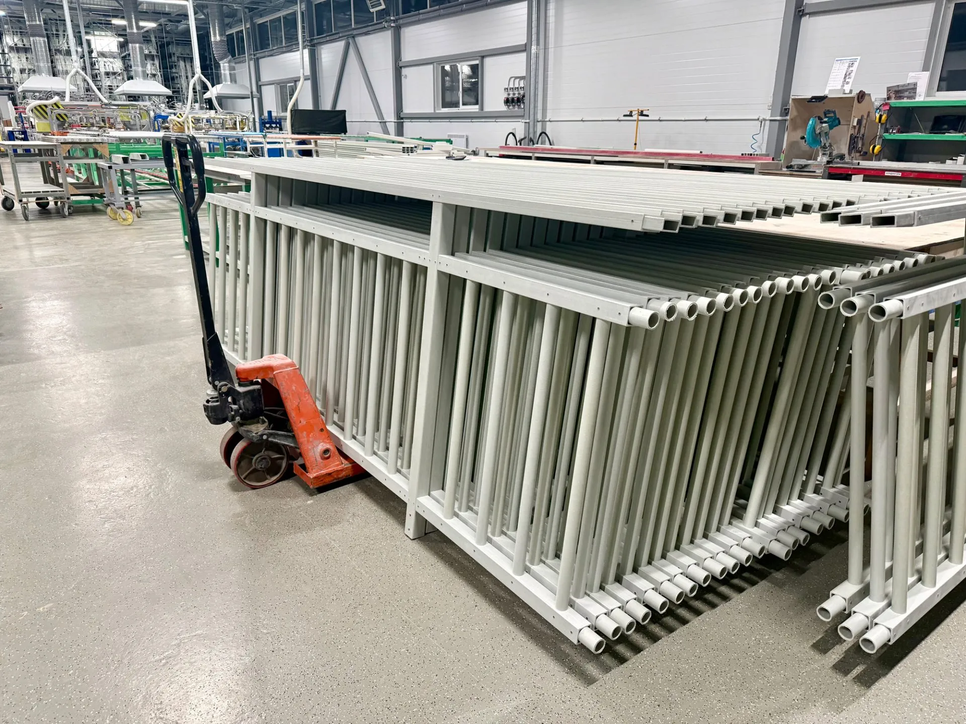 прямолинейное рамное ограждение из стеклопластика PULTRA